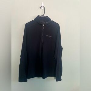 Marmot 1/4 Zip Fleece Sweater Mens Black Embroidered Logo Lightweight Sz L